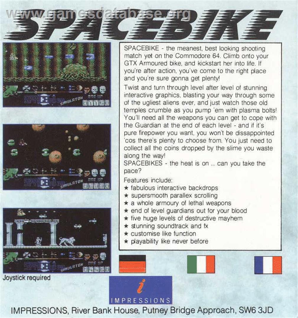 Spacebike - Commodore 64 - Artwork - Box Back